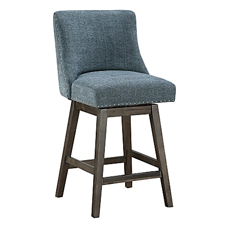 Office Star Granville Swivel Counter Stool, Gray/Navy