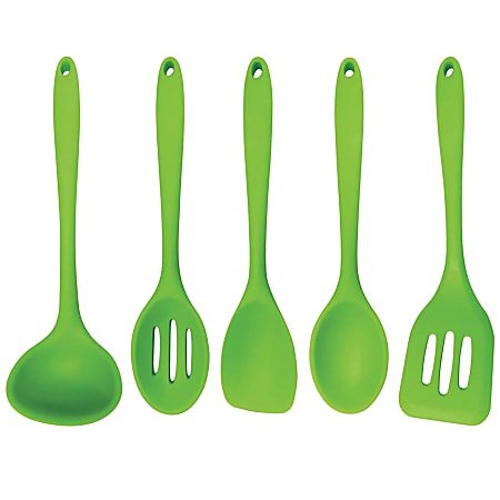 Better Houseware 5-Piece Silicone Cooking Utensils, Green