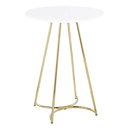 LumiSource Cece Contemporary/Glam Counter Table, 36" x 27", Gold/White