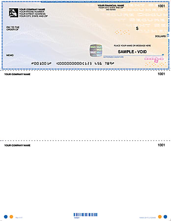 Custom High Security Laser Multipurpose Checks Without Lines For Quicken®, QuickBooks®, Microsoft Money® And Simply Money® Box Of 250