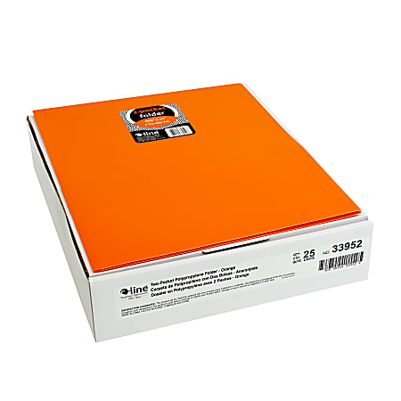 C-Line 3-Pocket Poly Portfolios, 8-1/2” x 11”, Orange,