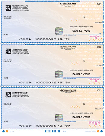 Custom High Secuirty Laser Draft Checks For Quicken®, QuickBooks®, Microsoft Money® And Simply Money®, 8 1/2" x 11" Box Of 250
