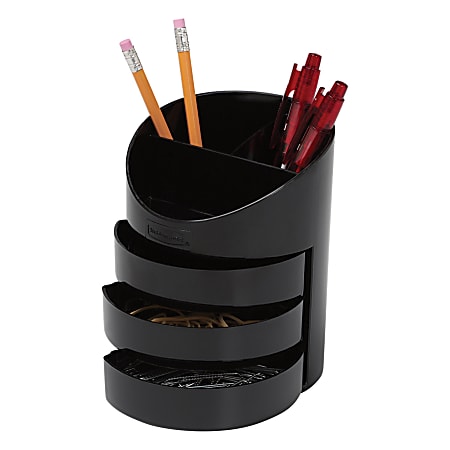 Office Depot® Brand Super Cup With Small Storage Drawers, Black