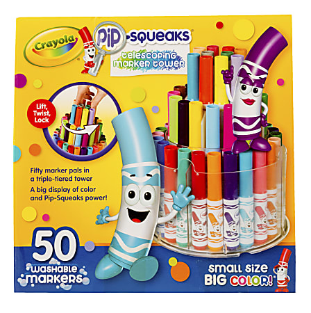 https://media.officedepot.com/images/f_auto,q_auto,e_sharpen,h_450/products/850470/850470_o02_58_8750_0_206_pip_squeaks_washable_markers_telescoping_marker_tower_50ct_b1/850470