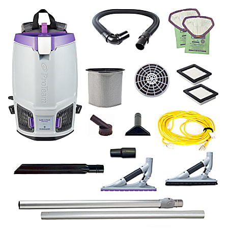 ProTeam GoFit 6 PLUS 6 Qt Dry Pick-Up Commercial Backpack Vacuum, With ProBlade Hard Surface & Carpet Tool Kit