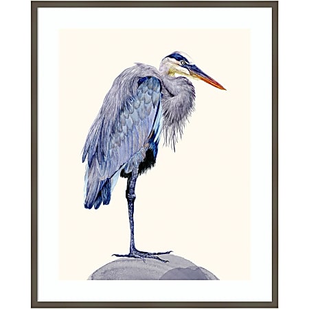 Amanti Art Heron Study II by Melissa Wang Wood Framed Wall Art Print, 41”H x 33”W, Gray