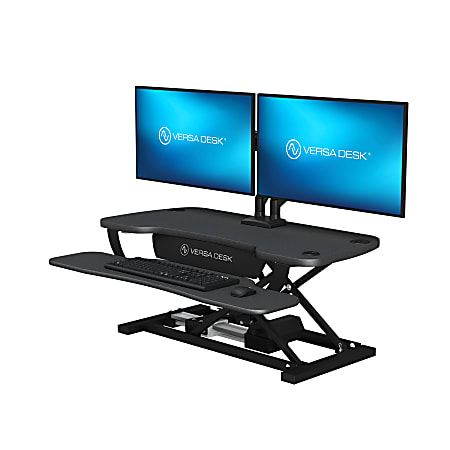VersaDesk PowerPro Height-Adjustable Electric Standing Desk Converter, 36"W x 24"D, Black