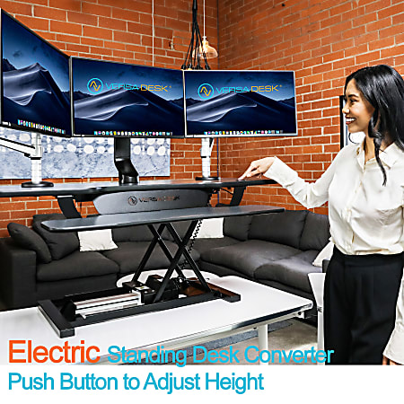 Power Pro - Elevador de escritorio eléctrico de altura ajustable por  VersaTables, Fabricado en Estados Unidos, Convertidor de escritorio de  pie, Escritorio sentado a pie con teclado + bandeja para mouse, 36 x 24  pulgadas