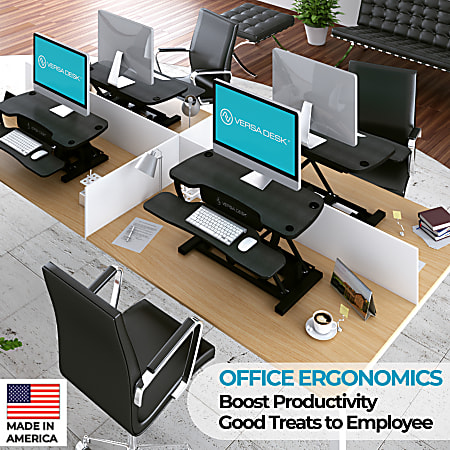 36-Inch Height Adjustable Standing Desk Converter Sit to Stand Riser  Workstation