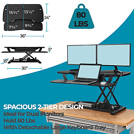 Power Pro Electric Adjustable Standing Desk Converter