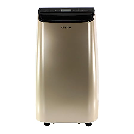Amana Portable Air Conditioner With Remote Control, 350 Sq Ft, 28 3/4"H x 16 15/16"W x 14 1/4"D, Gold/Black