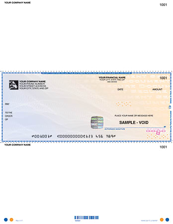 High Security Laser Multipurpose Voucher Checks For Sage Peachtree®, 8 1/2" x 11", Box Of 250, MP89, Middle Voucher