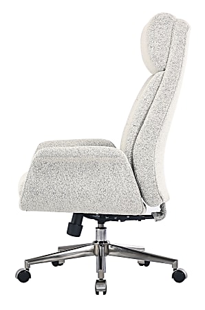 Realspace® Modern Comfort Pizana Bouclé Fabric High-Back Executive Office  Chair, Light Sand/Brushed Nickel, BIFMA Compliant