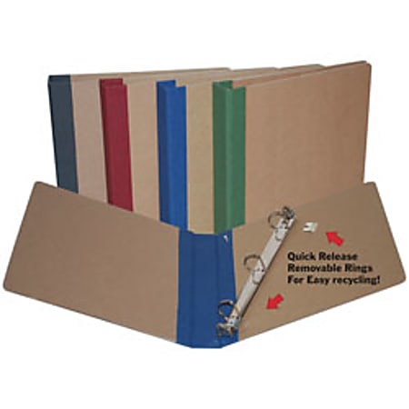 Stride® Forevergreen™ Kraft D-Ring Binder, 2" Rings, 100% Recycled, Blue