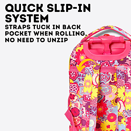 J world sunny rolling backpack top