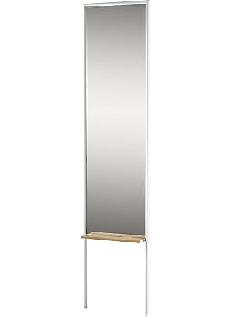 Adesso® Monty Rectangular Leaning Mirror, 65-1/8”H x 15”W x 3-1/2”D, White/Natural