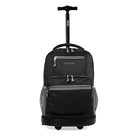 J World Sunlight Rolling Backpack BlackGray Office Depot