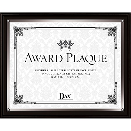 DAX Wooden Insert Plaques - 8.5" x 11" - Black - 1 Each