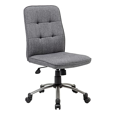 Boss Office Products Modern Fabric Mid-Back Task Chair, Slate Gray/Pewter