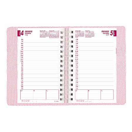 Brownline® Pink Ribbon Daily Planner, 8" x 5", 50% Recycled, Pink (Breast Cancer Awareness), January-December 2016