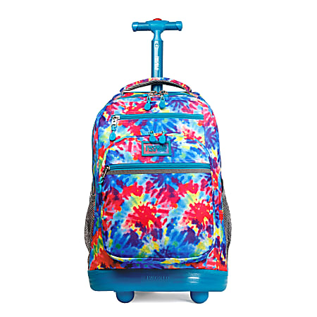 J World Sundance Rolling Backpack With 15.6” Laptop Pocket, Tie Dye