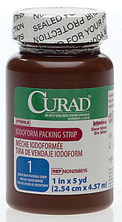 CURAD® Sterile Iodoform Packing Strips, 1" x 5 Yd., White, Case Of 12
