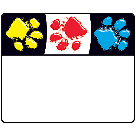 Trend Paw Print Name Tags - 2.50" Length x 3" Width - 36 / Pack - Assorted