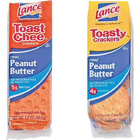 Lance Assorted Sandwich Crackers, 1.25oz-1.5oz, Box Of 24 Packs