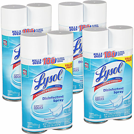 Lysol Disinfectant Spray, Crisp Linen Scent, 19 Ounce (3 Pack) 