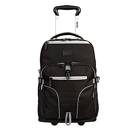 J World Lunar Multi-Purpose Rolling Backpack With 15.4” Laptop Pocket, Black