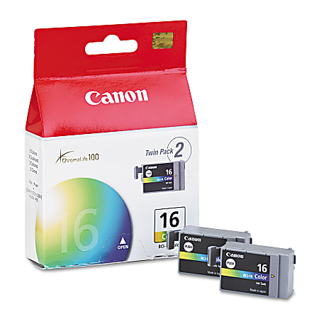 Canon® BCI-16 Tri-Color Ink Tanks, Pack Of 2, 9818A003