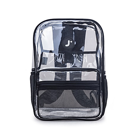 Backpack with transparent pocket deals