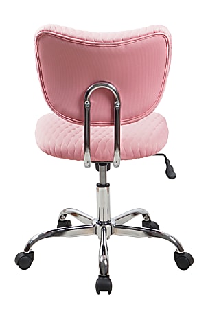 Pink quilted shop chair