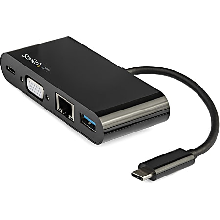 Lenovo USB-C 3-in-1 Travel Hub, 4K HDMI, VGA, USB 3.0, Simple Plug