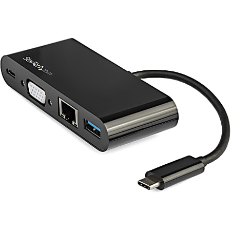 StarTech.com USB C VGA Multiport Adapter - Power Delivery Charging (60W) - USB 3.0 - GbE - USB C Adapter  - DKT30CVAGPD