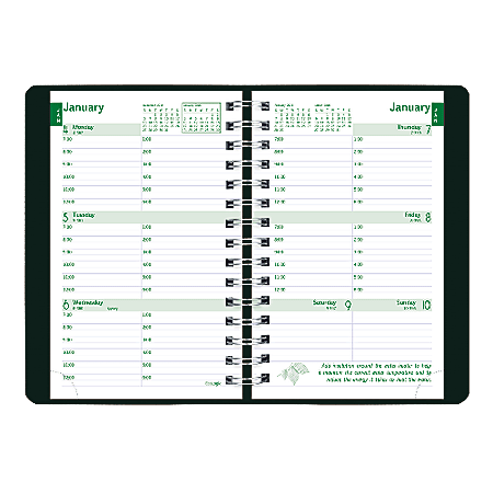 Brownline® EcoLogix 100% Recycled Weekly Planner, 8" x 5", Black, January-December 2016