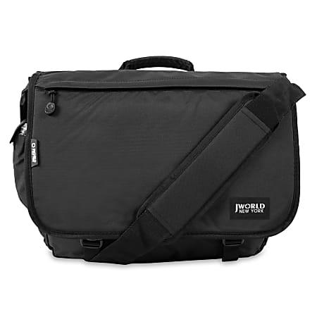 J World Thomas Polyester Laptop Messenger Bag, 13-1/2"H