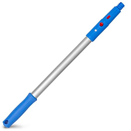 Gritt Commercial Aluminum Pole With Click/Lock Adapter Cone, 20", Blue/Silver, Pack Of 12 Poles