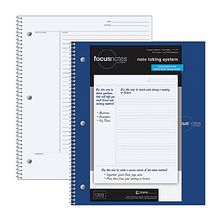 TOPS™ FocusNotes Notebook, 9" x 11", 100 Sheets