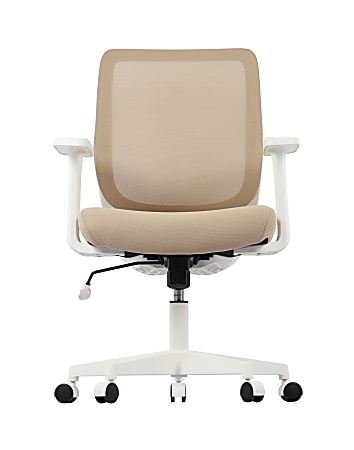 Realspace Sensi MeshFabric Low Back Task Chair OatmealWhite BIFMA Compliant Office Depot