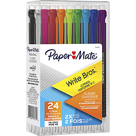 Paper Mate Write Bros. Classic Mechanical Pencils - #2 Lead - 0.7 mm Lead Diameter - 24 / Pack