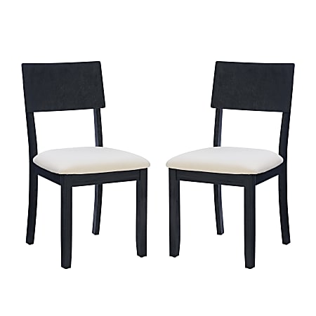 Linon Dixie Dining Chairs, Beige/Dark Charcoal, Set Of 2 Chairs