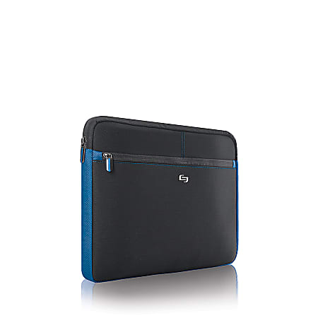 Solo Neoprene Sleeve For Laptop Computers Up To 16", Black/Blue
