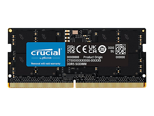Crucial - DDR5 - module - 16 GB - SO-DIMM 262-pin - 5600 MT/s / PC5-44800 - CL46 - 1.1 V - non-ECC