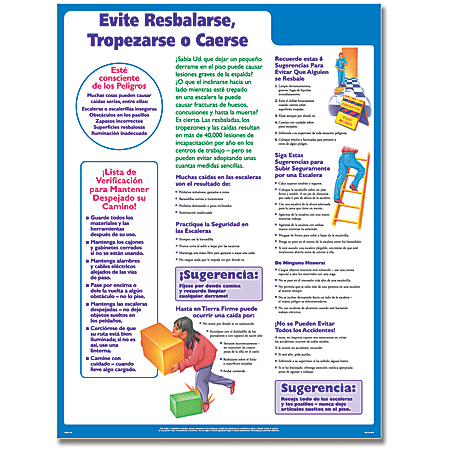ComplyRight™ Avoid Slips,Trips And Falls Poster, Spanish, 18" x 24"
