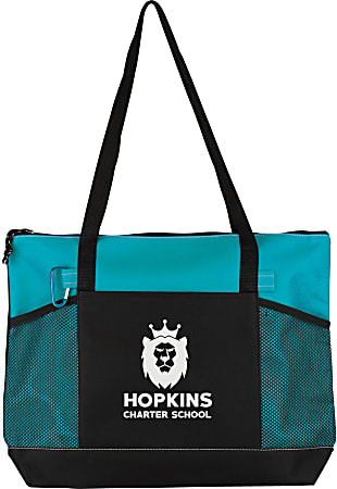 Custom Promotional Premium Zippered Tote, 13.75" x 18.5", Assorted Colors