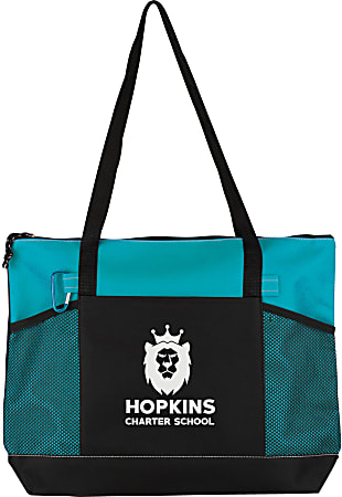 Custom Premium Zippered Tote, 13.75" x 18.5", Assorted Colors