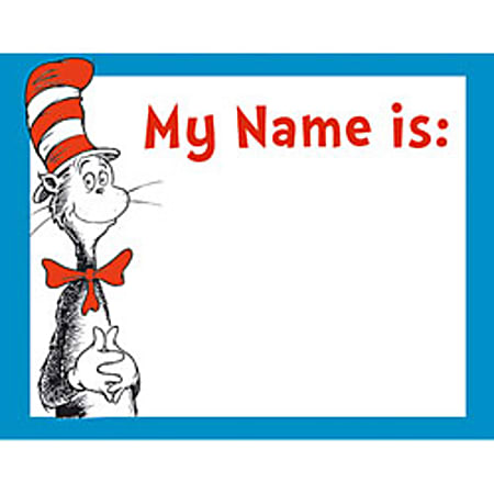 Eureka Cat In The Hat Name Tags, Pack