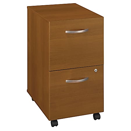 Bush Business Furniture Components 20-1/6"D Vertical 2-Drawer Mobile File Cabinet, Warm Oak, Premium Installation