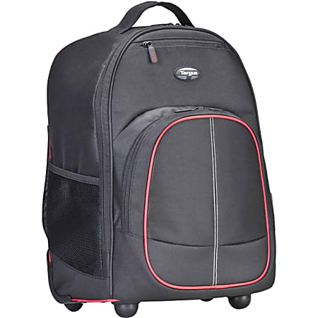 Targus TSB75001US Carrying Case (Rolling Backpack) for 17" Notebook, Tablet PC, Document, Accessories, iPad, MacBook Pro, Books, File Folder - Red, Black
